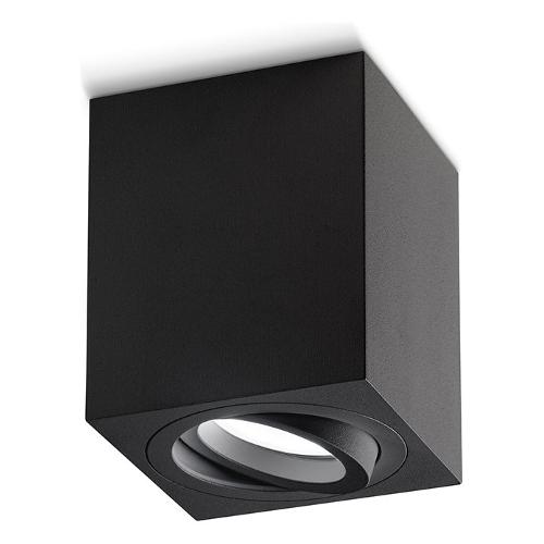 G.E.A. Luce Plafoniera NOTUS Q Nero (8,1x9,6x8,1cm) GFA332 1 luce - GU10 - Max 50W