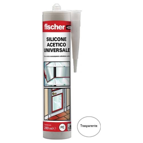 Silicone acetico bianco / trasparente Fischer tubetto manuale