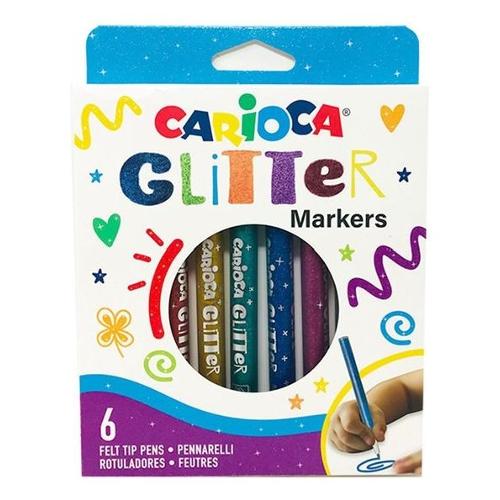 Carioca Set pennarelli marcatori Glitter 6 pz Colori assortiti 42190
