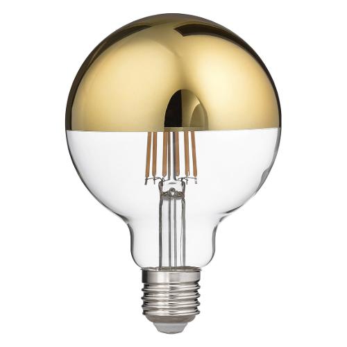 Lampada globo led filamento Vetro top specchiato oro E27 12W Warm