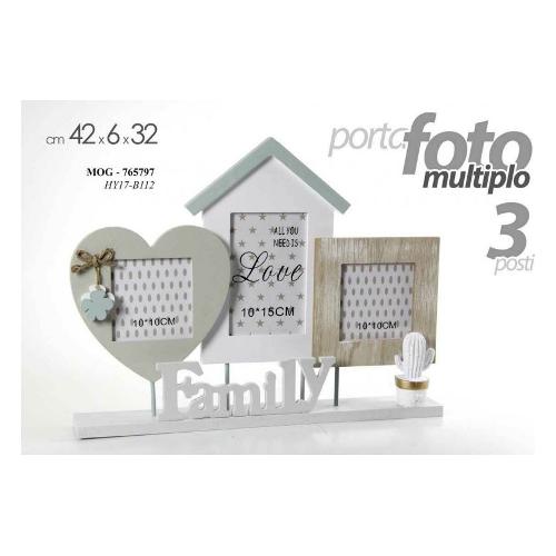 Portafoto per 5 foto 10x15 cm multiplo Family Bianco 766046