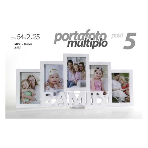 Cornice multifoto da parete Home bianca 10 posti