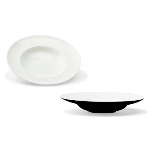 Cpo Piatto fondo Porcellana (23cm) VENERE Nero e Bianco