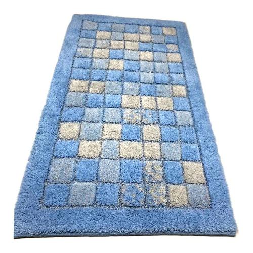 Quarzo Bianco Tappeto bagno MOSAICO Azzurro (110x60cm) 13678