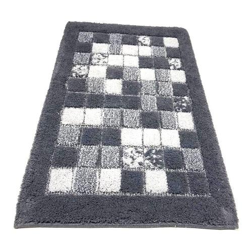Quarzo Bianco Tappeto bagno MOSAICO Antracite (110x60cm) 13623