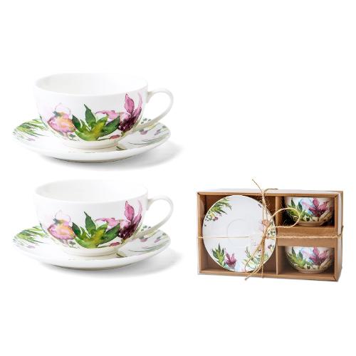 Cpo Set tazze te con piatto 2 pz (220ml) ACQUERELLO