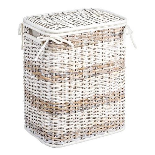 Yes Everyday Porta biancheria Bamboo (38x25x48cm) STACY Bianco e Natural 040239301