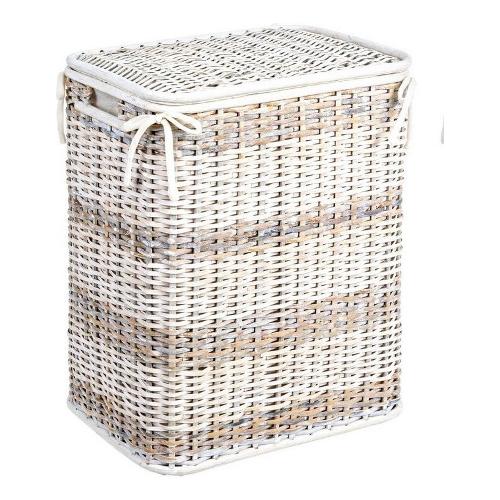 Yes Everyday Porta biancheria Bamboo (43x30x53cm) STACY Bianco e Natural 040239302