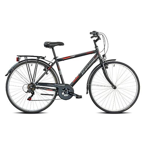 Legnano City Bike ( 6 vel ) 28" PORTOFINO Acciaio Nero e Rosso Tg. 50 22L485