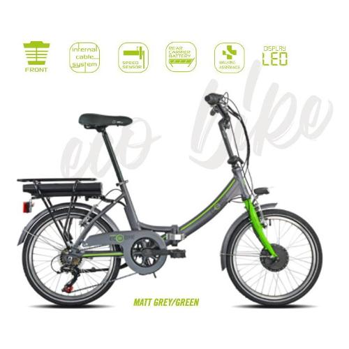Esperia Bici pieghevole elettrica 20" ( 36V; 10,4Ah ) FOLDING Grigio e Verde 1281
