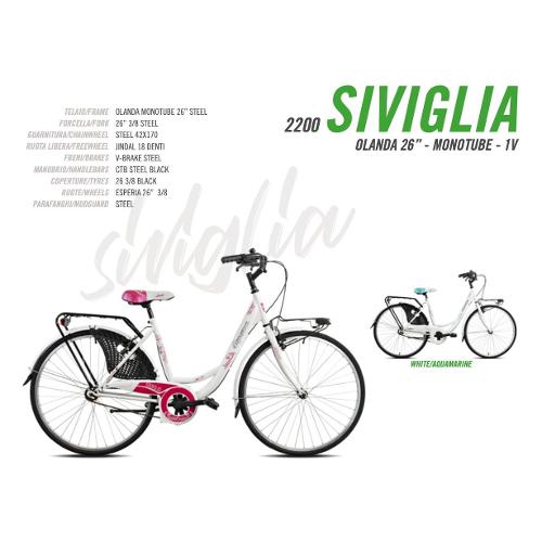 Esperia Bici Olanda acciaio ( 1 vel ) 26" SIVIGLIA Bianco acquamarina 2200D
