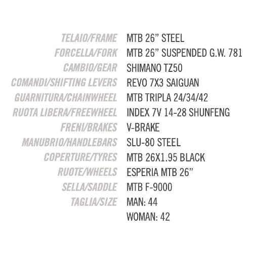 Esperia Mountain Bike acciaio ( 21 vel ) 26
