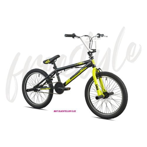 Esperia Bici BMX acciaio ( 1 vel ) 20" FREESTYLE Nero e Giallo fluo 5650