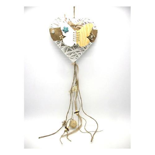 Creare Italia Decoro Cuore rami bianco con farfalle d.30 cm 07167