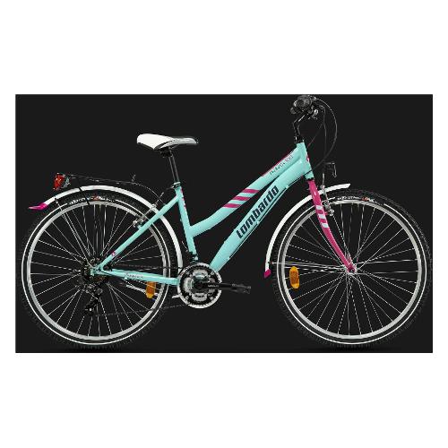 Cicli Lombardo Mountain Bike ( 21 vel ) 26" PANAREA 100 CITY Acciaio Zucchero e Fucsia lucido Tg. 43 DH2603