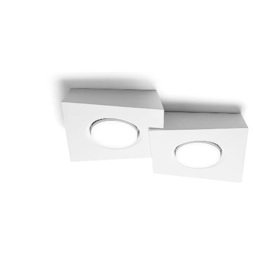 Tecnico Natural Light Plafoniera ANCHISE Bianco (32x4,5x23,5cm) T372 2 luci - GX53 - Max 20W