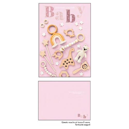 Marpimar Biglietto auguri Nascita bimba (11,8x16,8 cm) LOB34