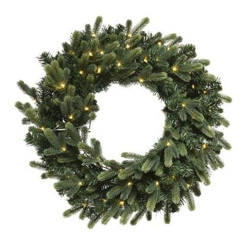 Amicasa Corona Natale Con luce (60 luci - LED - Batteria) (60cm) GENEVA Verde 9680832