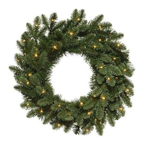 Amicasa Corona Natale Con luce (60 luci - LED - Batteria) (50cm) BERGEN Verde 9680825