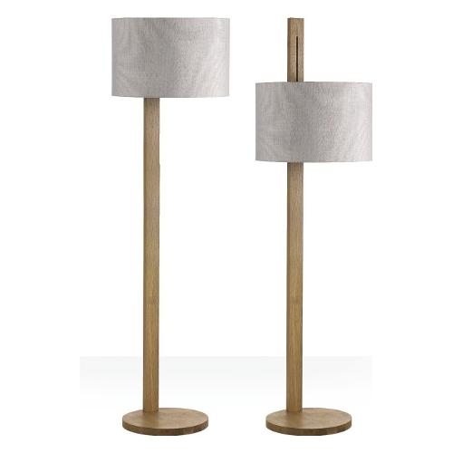 Pan International Lampada da terra SHADE Legno e Lino TER40001 (46x180cm) 1 luce - E27 - Max 28W