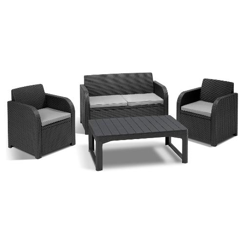 Allibert Set da esterno resina CAROLINA Lounge 4 posti Grafite K237165K939KK