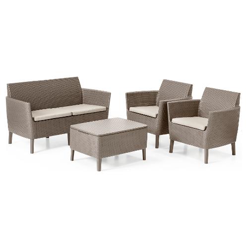 Allibert Set da esterno resina SALEMO Lounge 4 posti Cappuccino K253221K587KK