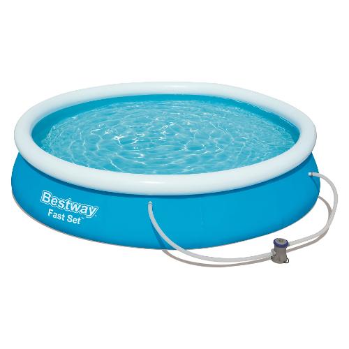Bestway Piscina con pompa inclusa (366x76cm) per 4 persone FAST SET Azzurro 57274