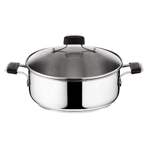 Lagostina Casseruola Inox (26cm) bassa con coperchio TEMPRA Cromo lucido 012895031826
