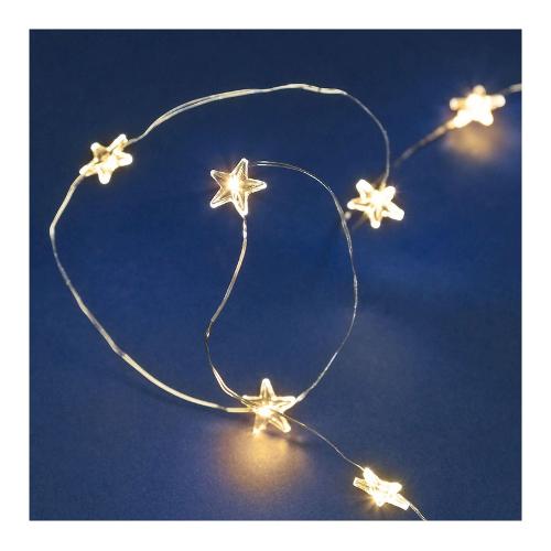 Lotti Filo (1,9+0,3mt) 20 luci Bianco caldo Microled con Stelle CHRISTMAS 38752
