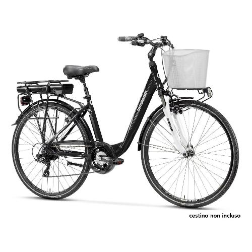 Cicli Lombardo City Bike 28" ( 36V - 14Ah 504Wh ) EVOLUTION E BIKES TORINO SPORT Black e White MC2802