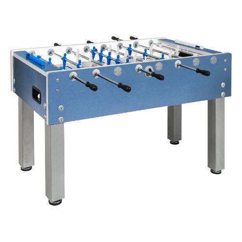 Garlando Calciobalilla Weatherproof con telo protezione (143x88x110cm) aste rientranti Blu G500WBLGRCLA
