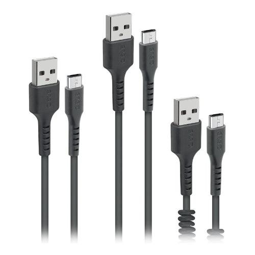 Sbs Cavo MicroUSB Kit 3 Cavi Black TEKITMICRO3IN1K