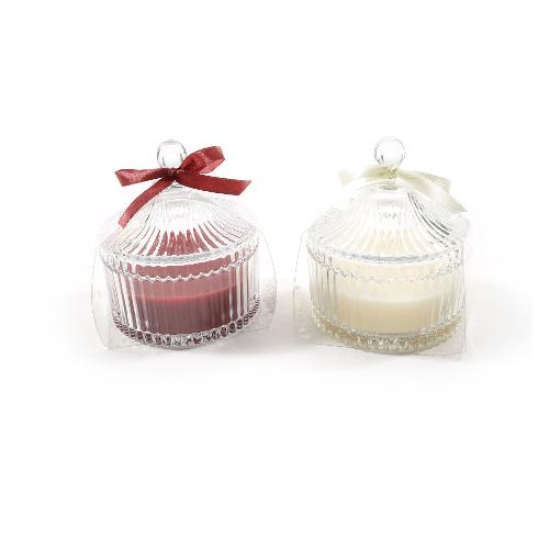 Candela profumata frutta e fiori fragranze assortite NATALE Con Contenitore  Vetro 92424