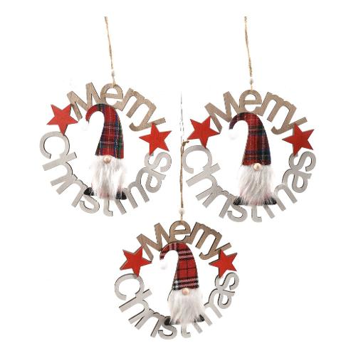 Mercury Dietroporta Natale Gnomo (23cm) TARTAN Assortito 51480