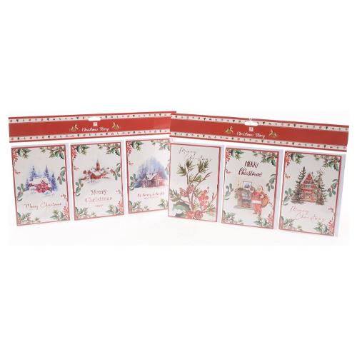 Mercury Set biglietti natalizi CHRISTMAS TIME 3 pz a rilievo c busta Assortito 97528