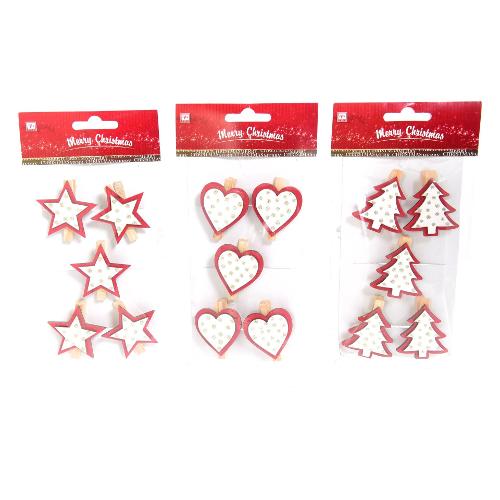 Mercury Decoro Mollette Natalizie 5pz.Glitter (10x2x15 cm) 71340