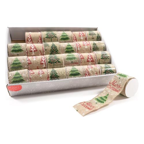 Mercury Nastro decorativo Natale Tessuto (270x6,3cm) Assortito 78305