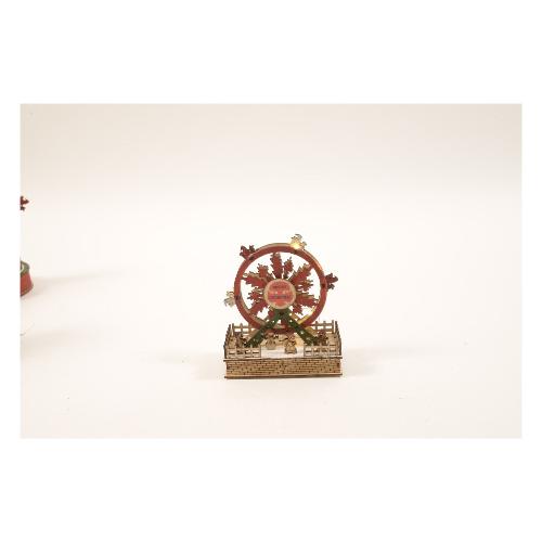 Mercury Decoro ruota panoramica legno con luci (18x8x16 cm) 60657