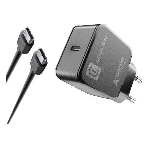 Cellular Line Caricabatterie USB Type-C ADAPTIVE FAST CHARGER 15W Black ACHSMKITC2C15WK