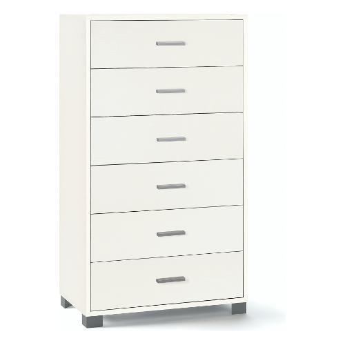 Sarmog QUADRANTE 786 Cassettiera 6 Cassetti Bianco fiammato (70cm)