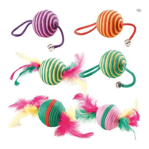 Ferplast Gioco con sonaglio per gatto Palla Cordino assortito 86110099