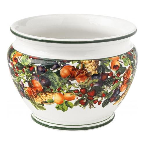 Brandani Vaso Ceramica (27x21cm) PRIMIZIE Bianco decorato 52185