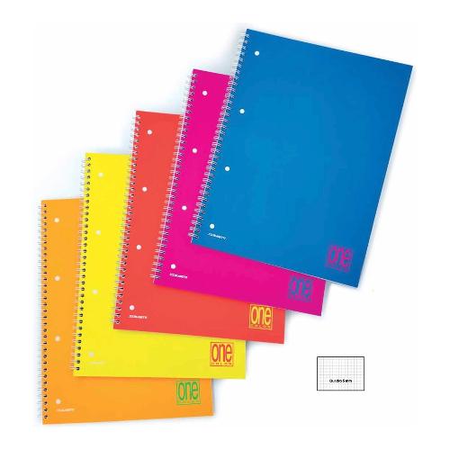 Blasetti Quaderno con spirale Fluo quadretti 5 mm A4 ONE COLOR assortito 7751