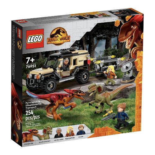 LEGO Trasporto del Piroraptor e del Dilofosauro ( 254 pz ) JURASSIC WORLD 7-12a 76951