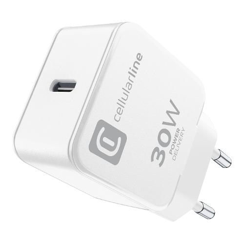 Cellular Line Caricabatterie USB Type-C THE ONE 30W Power Delivery White ACHIPHUSBCPD30WW