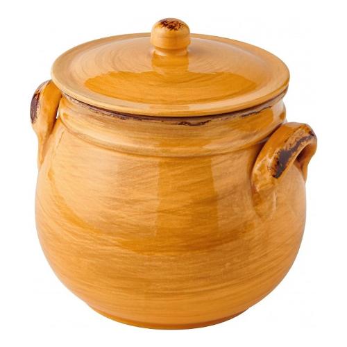 Brandani Legumiera con coperchio terracotta (16,5x22cm) PRIMIZIE Giallo 52263