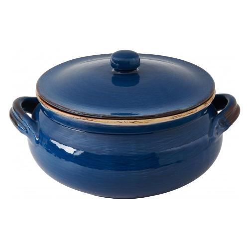 Pentola decorata in ceramica 24cm - Blu - Giocart Store Polignano