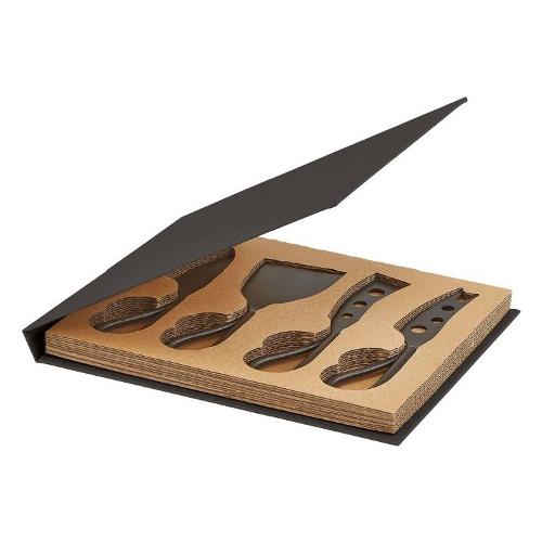 Brandani Set coltelli formaggio 4 pz INDUSTRIAL Nero (21x18cm) 52318