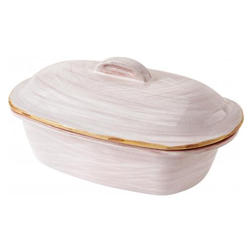 Brandani Cuoci Arrosti con coperchio terracotta (36,5x21,5x17cm) PRIMIZIE Bianco 52272