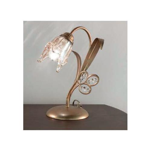 Due P Lampada tavolo SOFIA L Oro e Ambra (20x30cm) 1 luce - E14 - Max 33W
